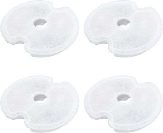 ECSiNG 4pcs Pet Fountain Replacement Filters for 84oz/2.5L Stainless Steel Pet Fountain Filter 4.05x3.9inch