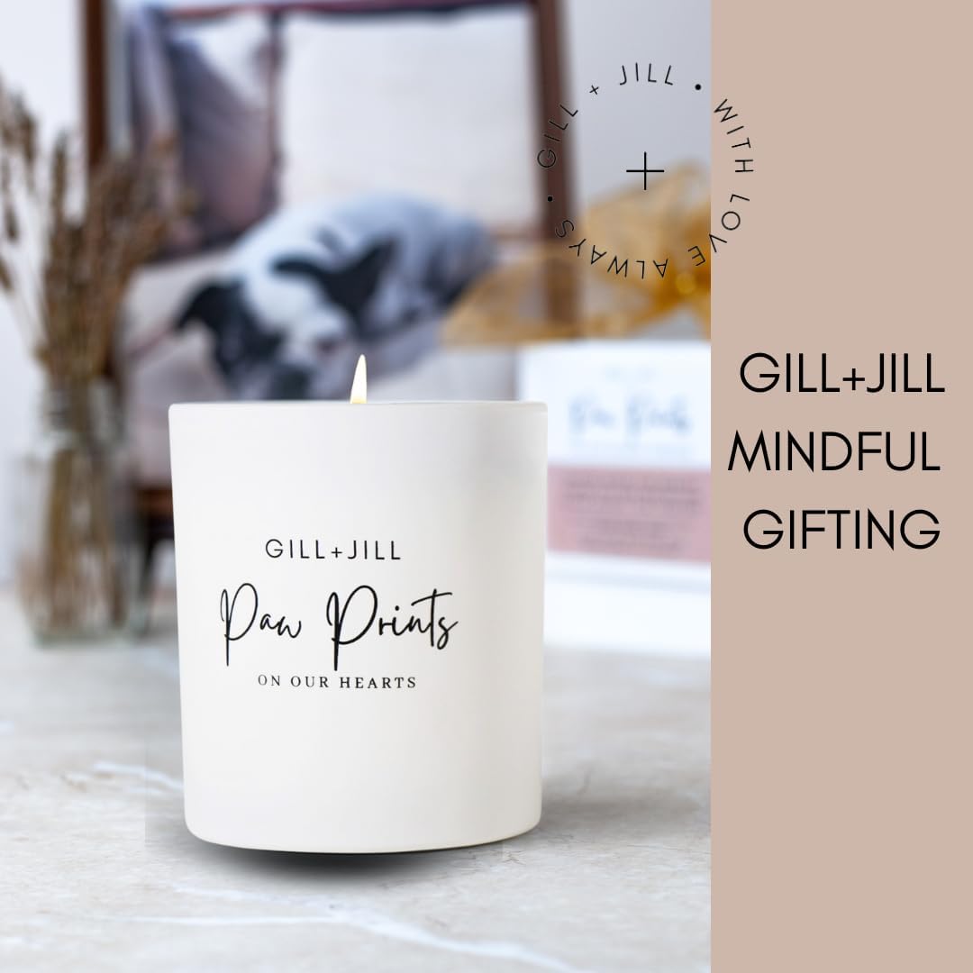 Premium Paw Prints Pet Memorial Candle – Paraffin-Free Soy Wax, Dog Memorial Gifts for Loss of Dog, Pet Loss Sympathy & Bereavement Gift, Rainbow Bridge Remembrance Gift for Grieving Pet Owner