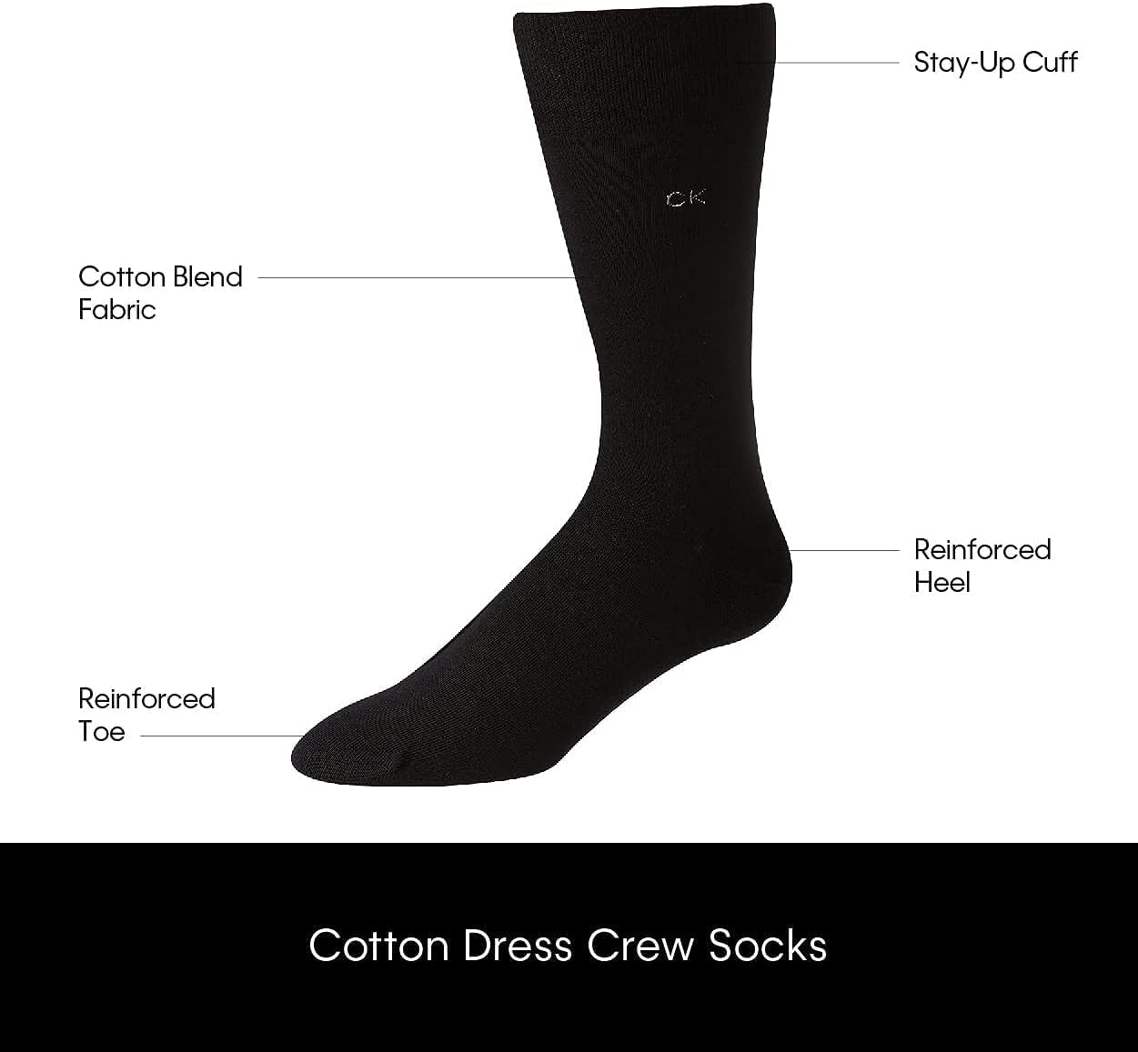 Calvin Klein Mens Dress Socks - 3 Pack Breathable Cotton Blend Patterned Crew Socks for Work, Business, and Formal Wear