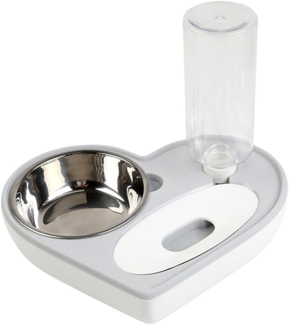 Milisten Automatic Water Dispenser Pet Water Feeder Heart Shaped Bowl Dog Cat Drinking Supplies Grey