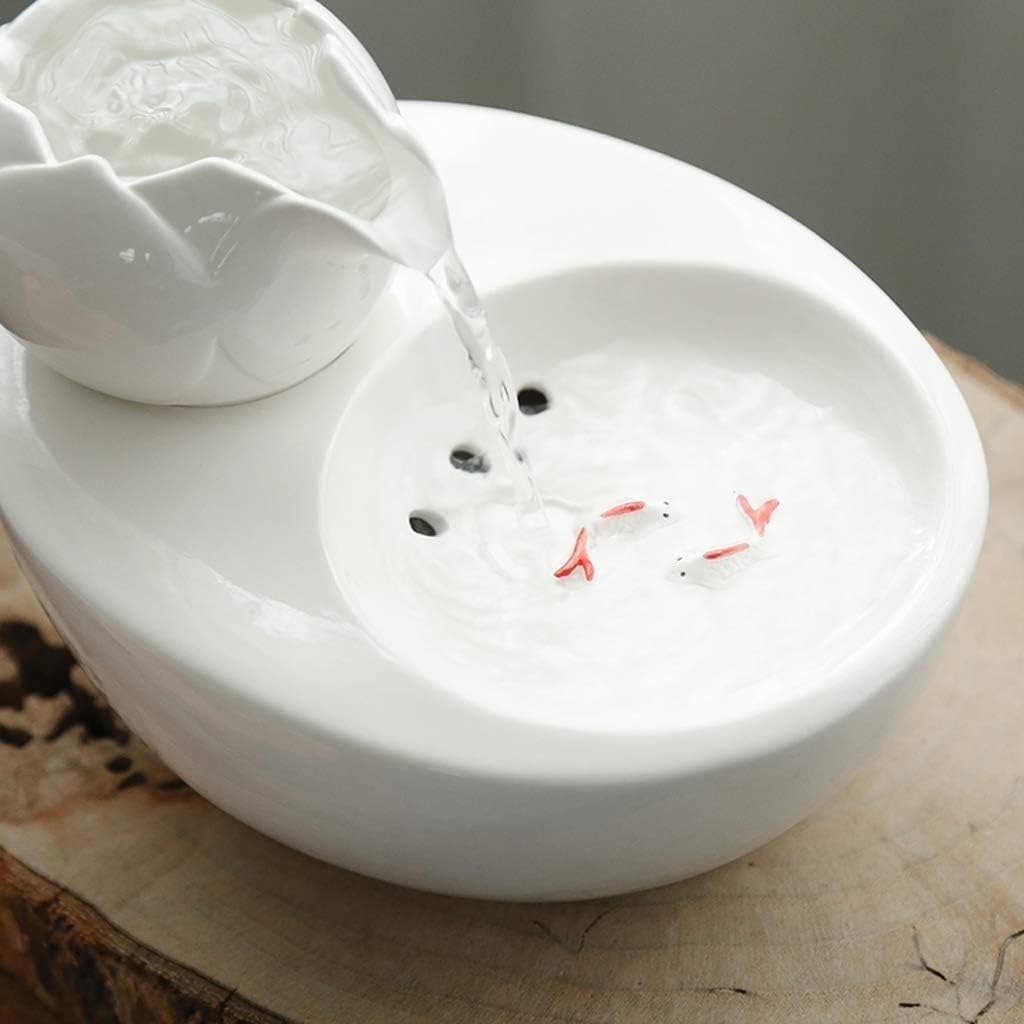 Fountains and Water Features Automatic Silence Health Safety Pet Drinking Fountain 8.2 6.57 5.43in Drinking Fountains for Dogs Pink 1.5L (White 1.5L)