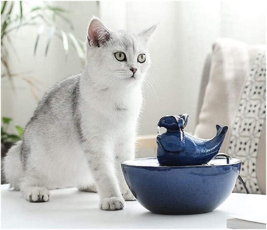 Fountain Automatic Drinking Fountains for Cats, Ceramic Pet Water Fountain with Silent Pump for Dog and Cat Drinking Pet Water Dispenser with Filter Pet Supplies Pet Water Dispenser