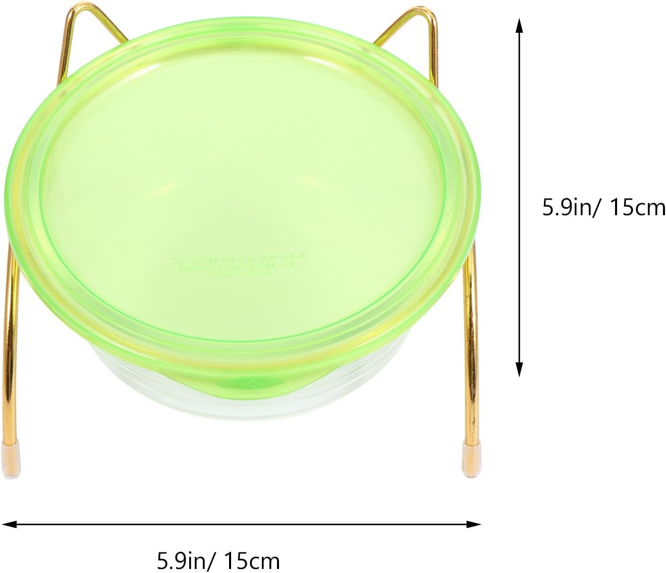 FAVOMOTO Raised Cat Food Bowl and Water Feeder Set with Neck Protection, Slant Design, Single Iron Frame and Bowl for Kitten Feeding