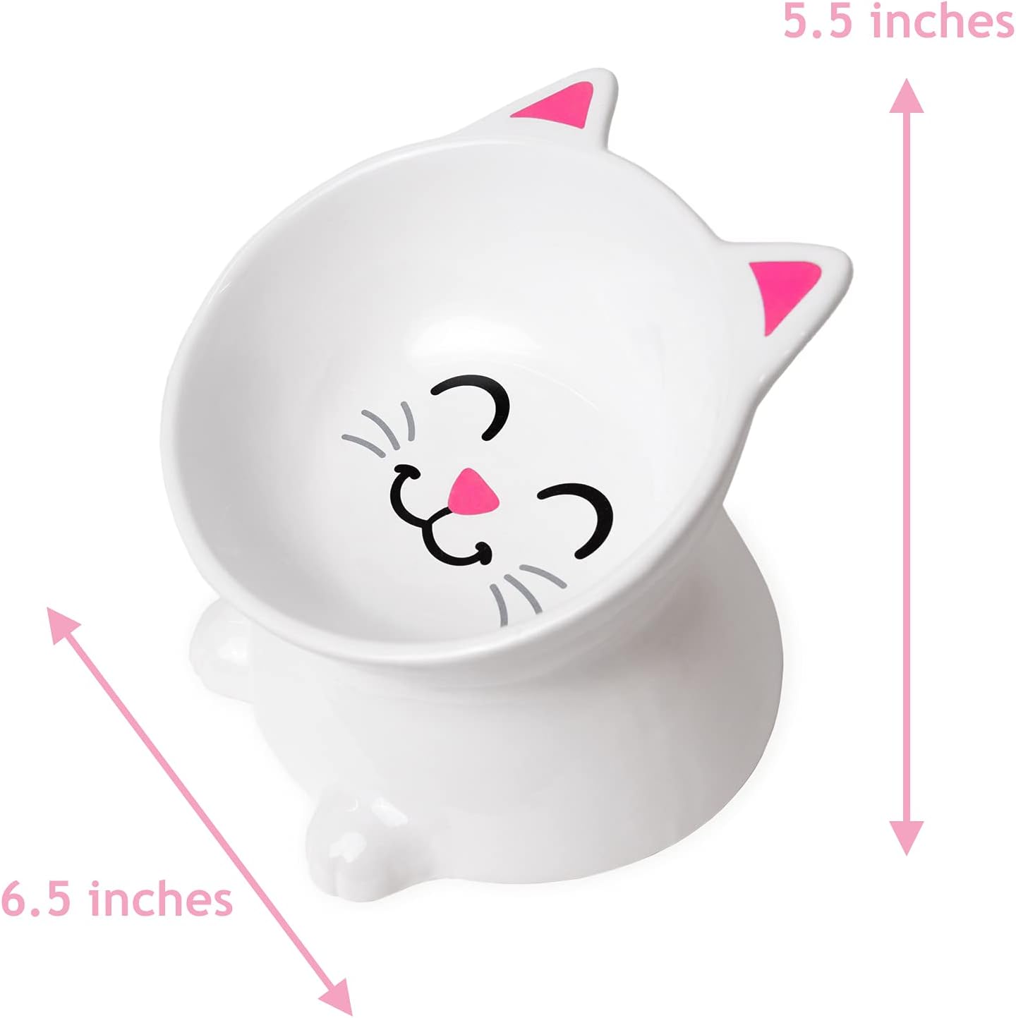Elevated Cat Food Bowl – Durable Ceramic Pet Bowl for Wet or Dry Food, Water – Stylish & Comfortable for Cats – Great Gift for Cat Lovers