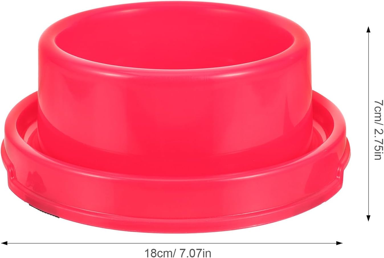 Milisten Dog Feeding Bowl Plastic Pet Feeder Red Round Dog Food Container Single Bowl for Puppies