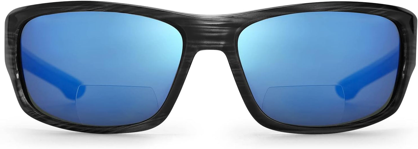 KastKing Ellijay Bifocal Polarized Sunglasses, Bi-Focal x1.5 x2.0 x2.5 Magnifications, Wrap Sport Reader Sunglasses