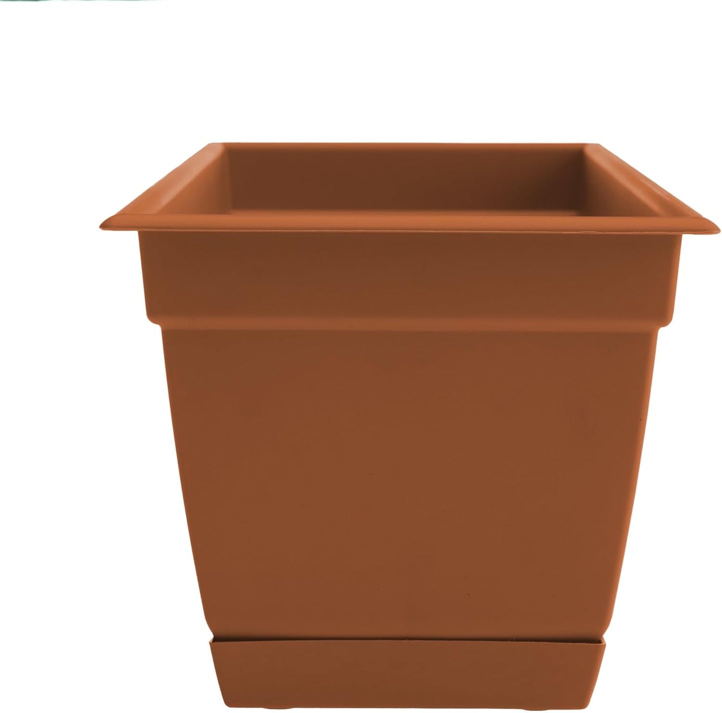 Bloem Dayton 24" Terra Cotta Recycled Plastic Rectangle Window Box Planter with Saucer Tray for Indoor and Outdoor Gardening