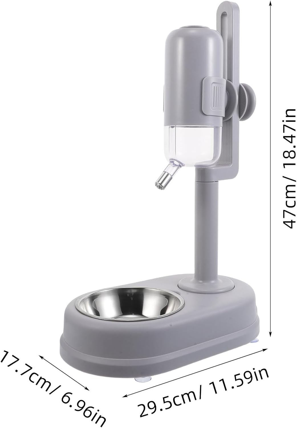 Double-Layer Dog Water and Food Bowl Stainless Steel Automatic Rolling Ball Waterer Space-Saving Pet Feeder for Small Puppies and Cats Cage Hanging Use