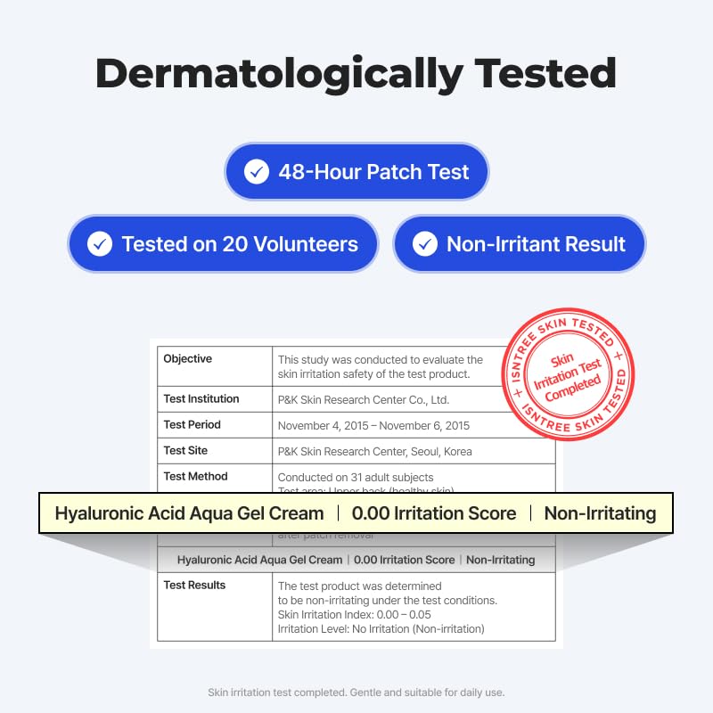 IsNtree Hyaluronic Acid Aqua Gel Cream 100ml, 3.38 fl oz | Korean Skincare | Lightweight Moisturizer | Quick-Absorbing Hydration | For Oily to Combination Skin