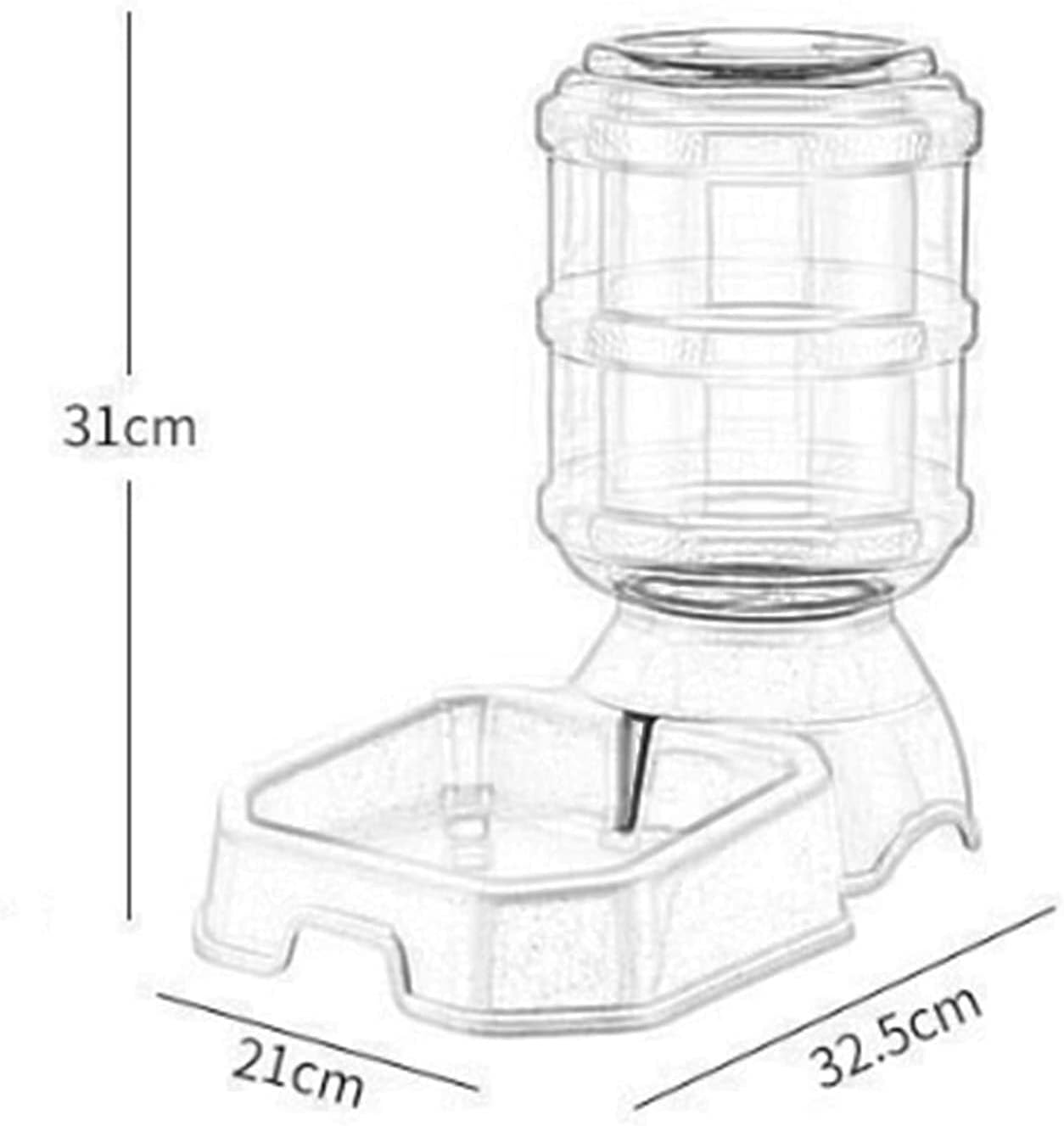 Water Dispenser 3.8L Big Capacity Automatic Dog Food Feeder Water Set Unplugged Fountain Dispenser Waterer Self Feeding Bowl for Small Large Pet Dog Cat Puppy cat Fountain (Size : Feeders) ( Water