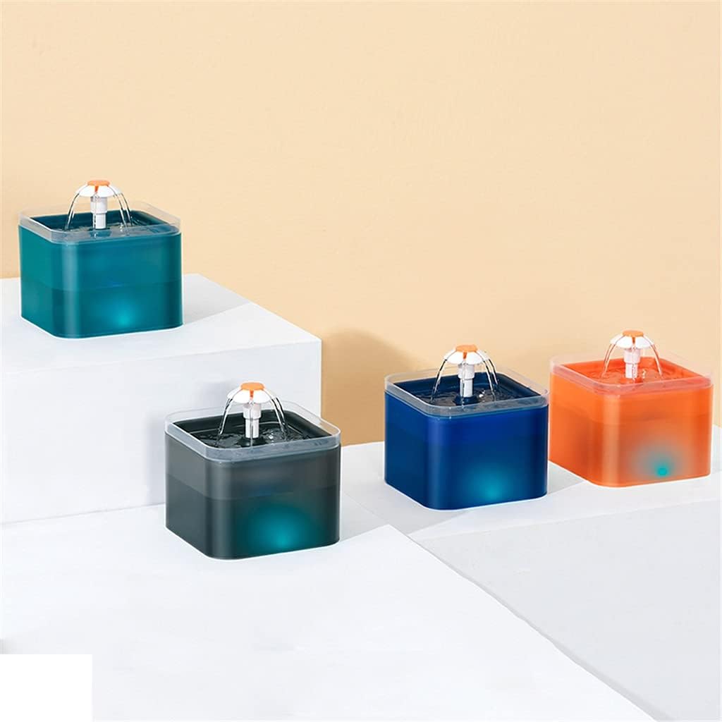 Automatic Cats Drinking Fountain with LED Lighting USB Pet Water Dispenser with Recirculate Filtring for Fresh Clean Water (Orange)