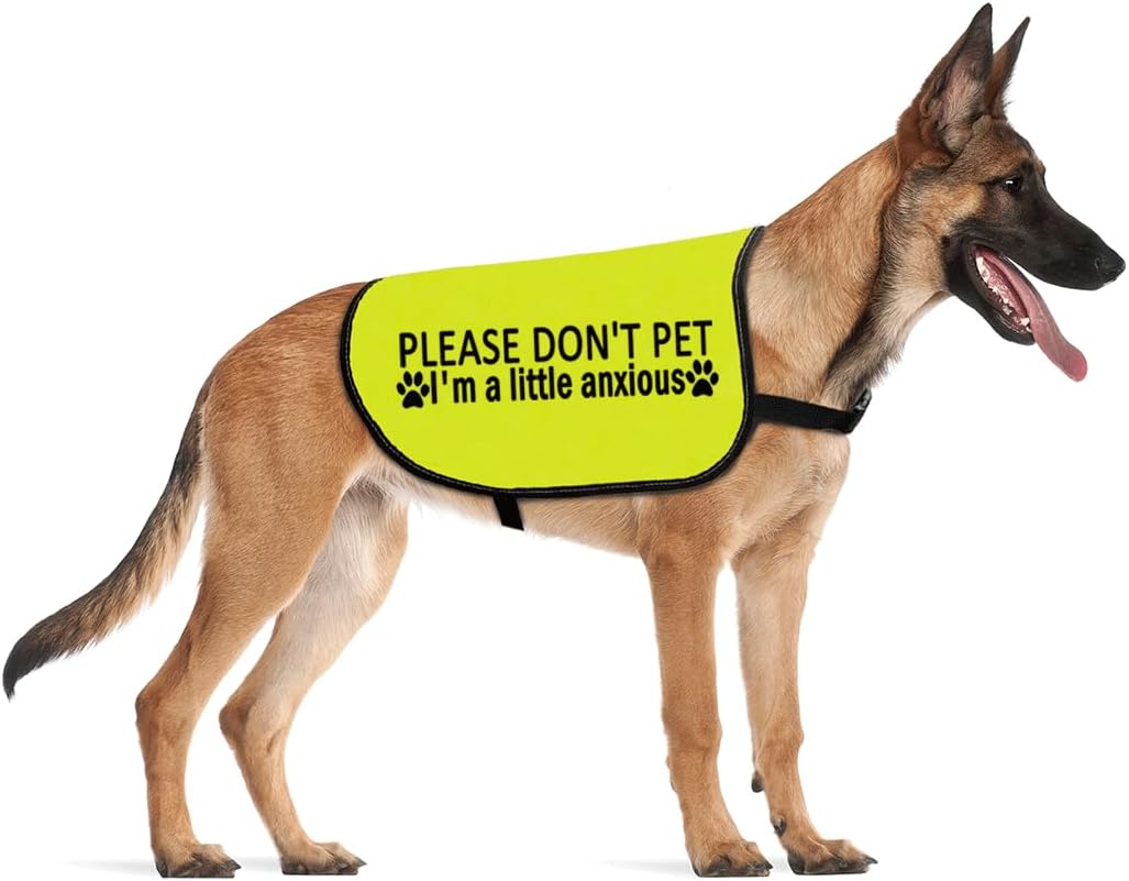 CENWA Please Don’t Pet I'm a Little Anxious Dog Jacket Vest Anxious Dogs Walking Slogan Warning Vest (Little Anxious L)