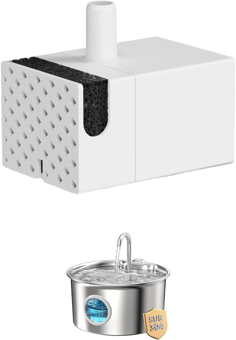 Cat Water Fountain Pump: Quiet Water Fountain Pump - Replacement for ATMZIQXR Cat Water Fountains Stainless Steel - Cleaning Every Two Weeks for Longer Life
