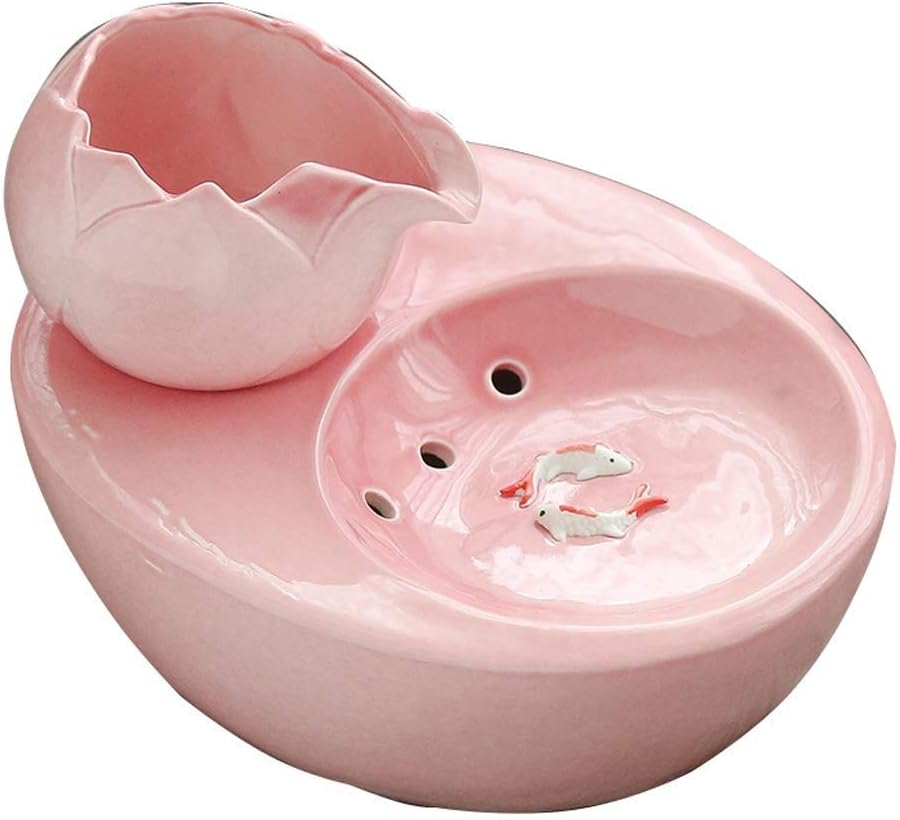 Pet Water Dispenser with Ultra-Quiet Pump Filter Automatic Circulation Fountain Cat Dog Mobile Water Basin Drinker (Color : Pink 2) (Pink 1)