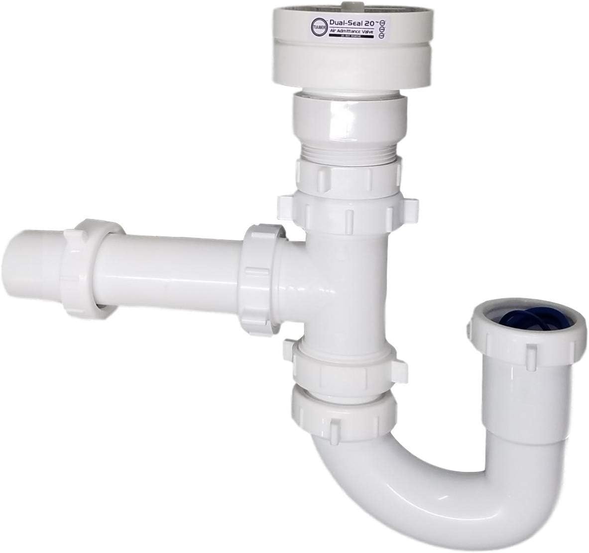 Tuuber Air Admittance Valve Trap Assembly Kit with 1-1/2 inch Tuuber Vent 2x Superior Seal Air Admittance Valve