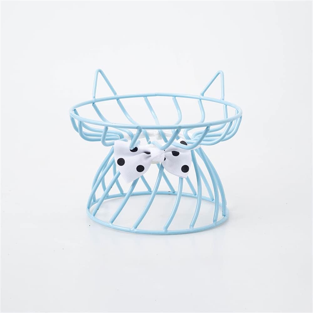 Raised Cat Food Bowls Ceramic Cat Bowl with Metal Stand Elevated Cat Feeding Bowl Cat Dish with Non-Slip Mat Pet Food Bowl for Cats and Small Dogs