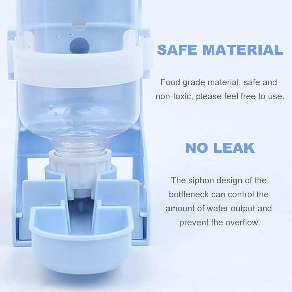 17oz Rabbit Water Feeder, Pet Cage Suspended Water Dispenser, Hanging Automatic Small Animal Bottle Bowl for Bunny Chinchilla Hedgehog Ferret Hamster