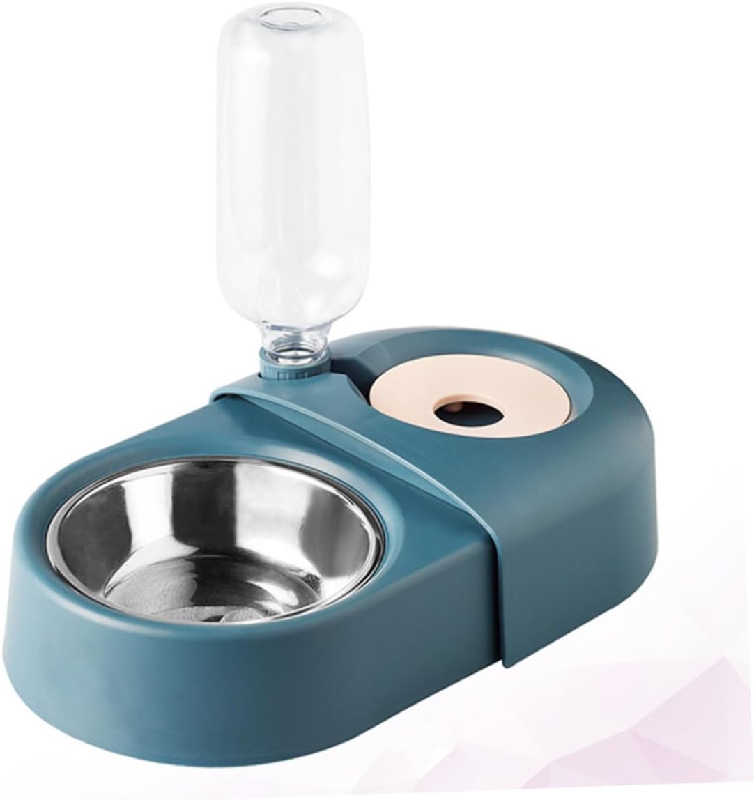 Milisten Automatic Pet Water and Food Bowl with Spill-Proof Design, Blue Dog and Cat Feeder Suitable for Home Use, Sturdy Pet Supply Feeding Dish