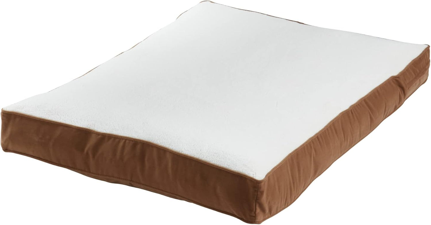 Happy Hounds Daisy Deluxe Supportive Sherpa Dog Bed, Large (48 x 36 in.), Mocha