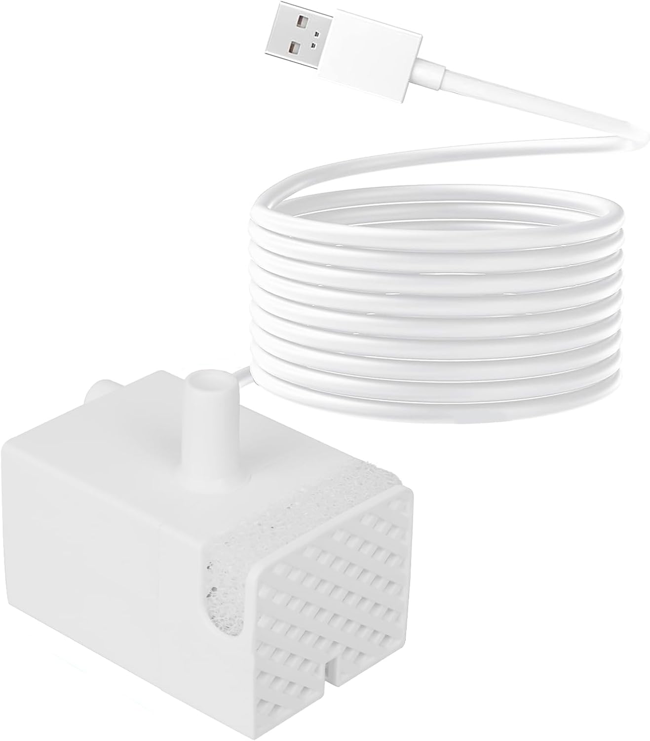 SIBAYS 15L Dog Water Fountain Replacement Pump, USB 5V 1A Pet Water Fountain Pump, Ultra Quiet Dog Water Dispenser Pump with LED Light, White(Model: P05)