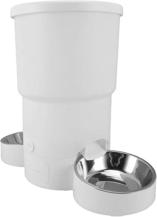 Smart Pet Feeder, Cat Dry Food Dispenser, 5L Capacity Timed Automatic Cat Feeder Pet Food Dispenser with Stainless Steel Bowl & Remote Control and Dogs
