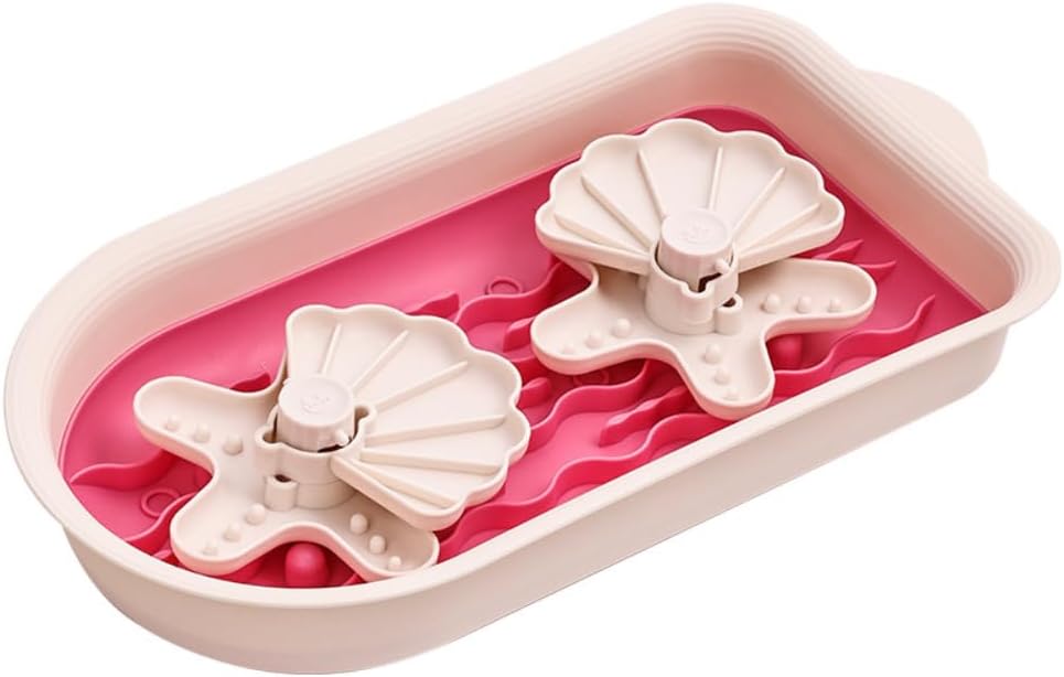 Multifunctional Slow Food Dog Basin | Rotating Puzzle Design | Removable and Washable High Border Defense Overturned Feeding Bowl | New Choices for Healthy Eating (Pink)