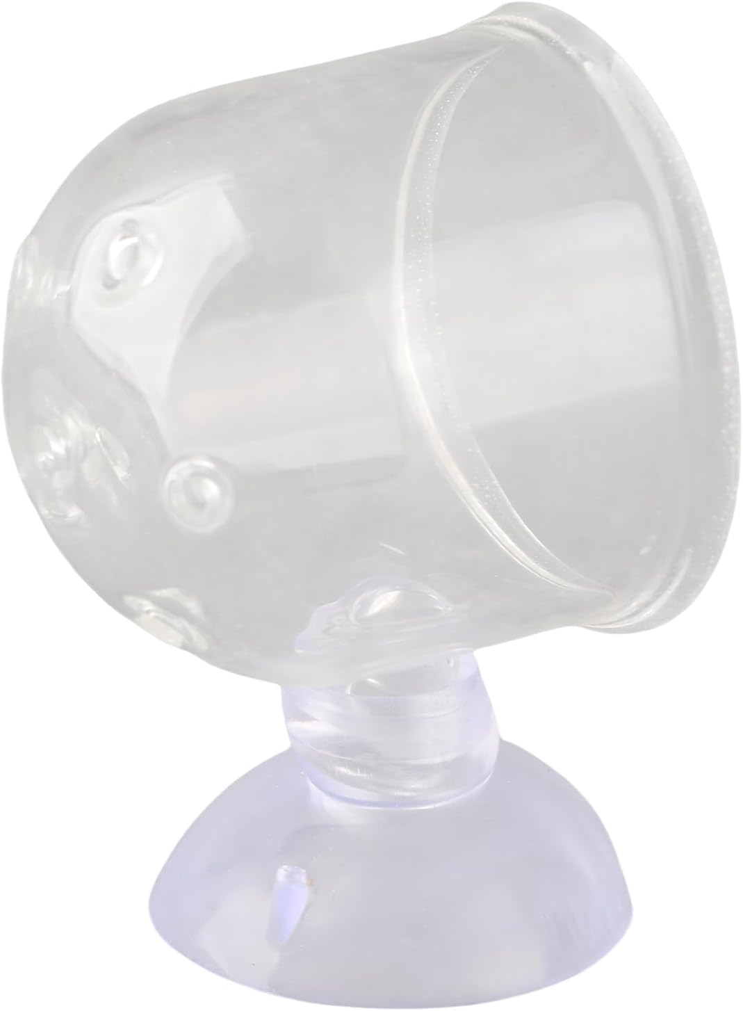 Fish Food Feeder with Suction Cup, Transparent Fish Tank Feeding Cup with Glass Hole, Sturdy Aquarium Live Feeder Container Accessory for Feeding Small Tropical Fishes