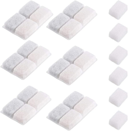 furrybaby Carbon Replacement Filters for Cat and Dog Fountain, Premium Pet Water Fountain Dispenser Filters (6 Packs for Pure White)