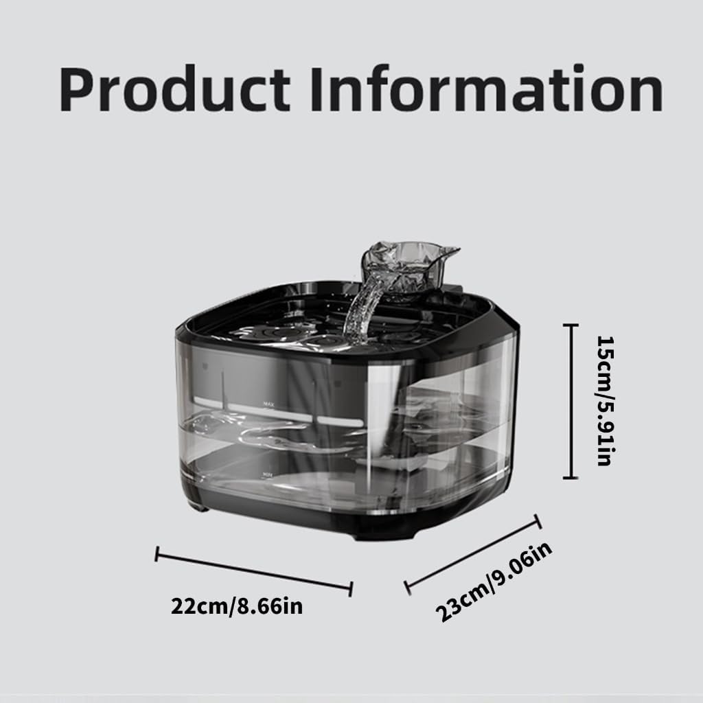 Automatic Pet Water Dispenser 5L Capacity USB Powered Cats Dog Fountain with Quiet and Circulating Hydrations Syste