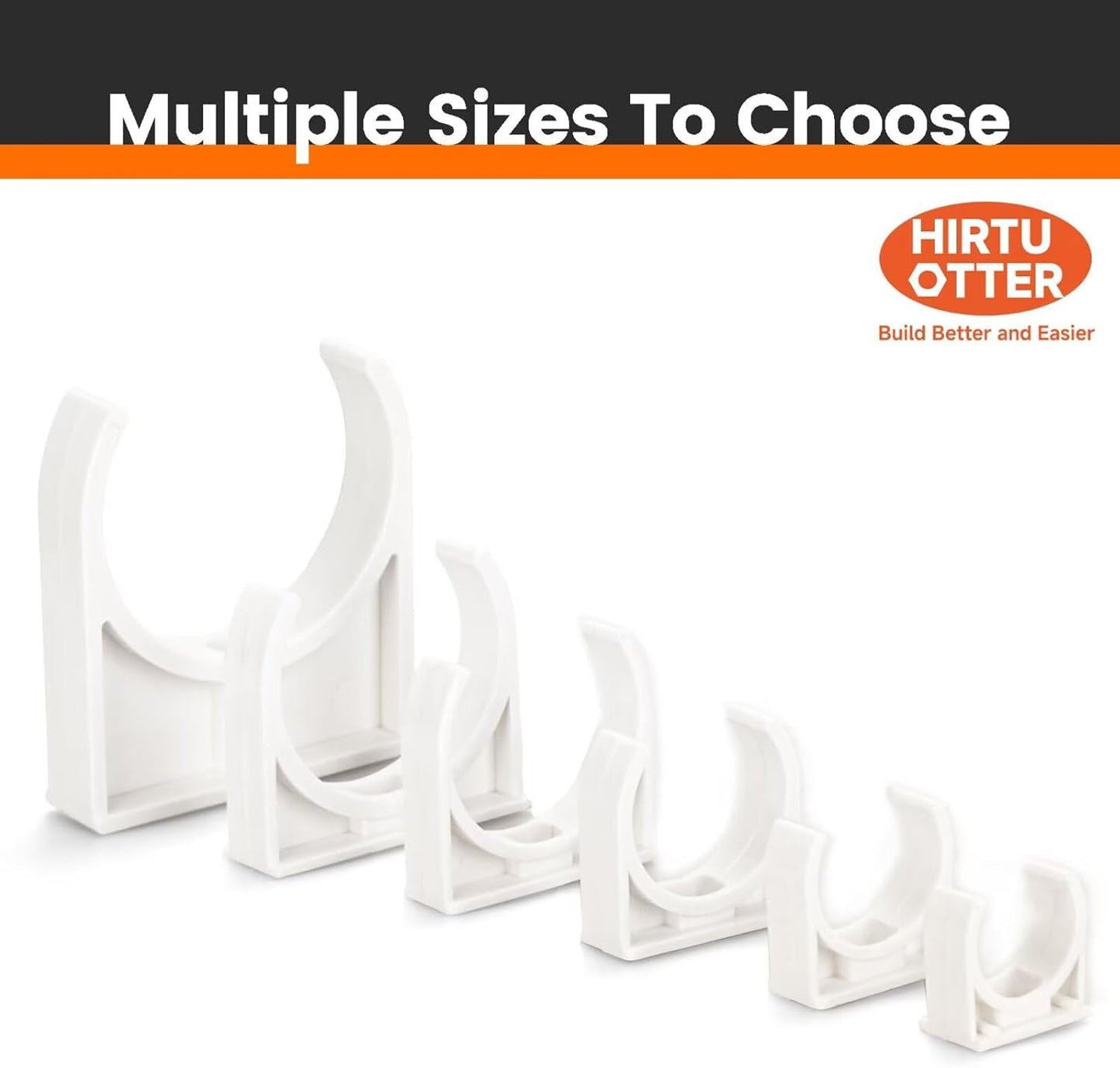 50mm/1.97" (30 PCS) U-Shaped PVC Pipe Clamps (Gray), Hose Hanger Support, High Strength for Home Plumbing, TV Trays, Water Supply, Garden Tubing, PEX, UV Resistant, fit for 1-1/2" PVC Pipe Sch40