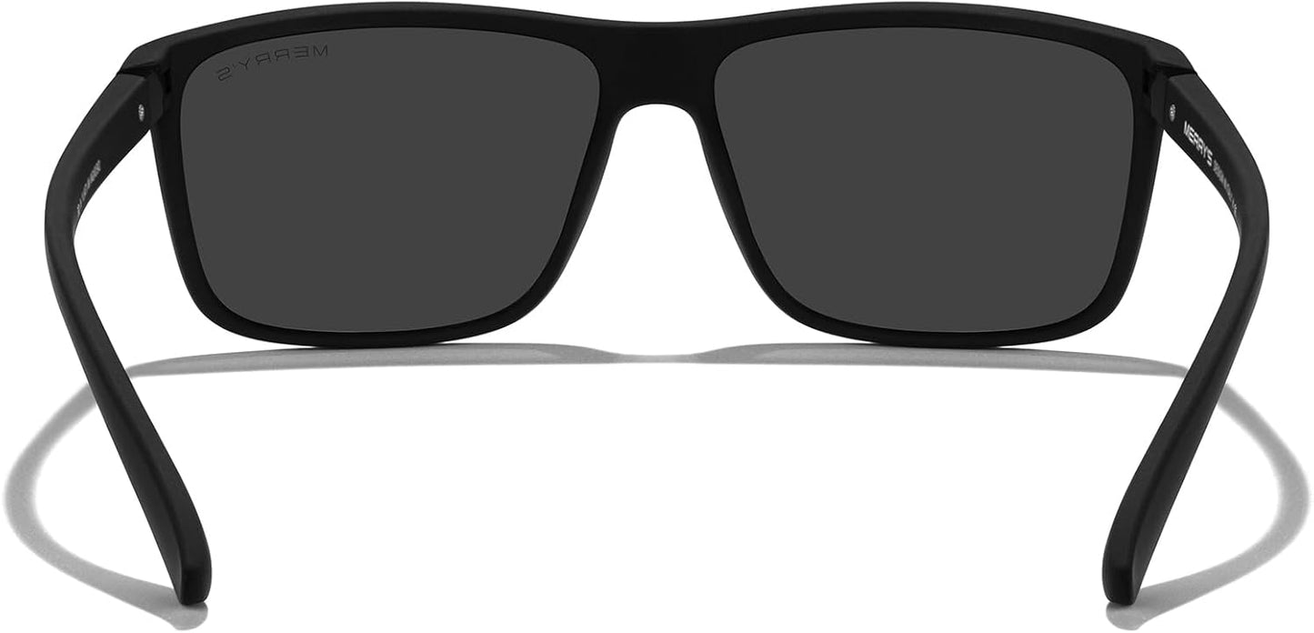 MERRY'S Rectangular Polarized Sports Sunglasses for Men Women Cycling Driving Fishing UV400 Protection S8225