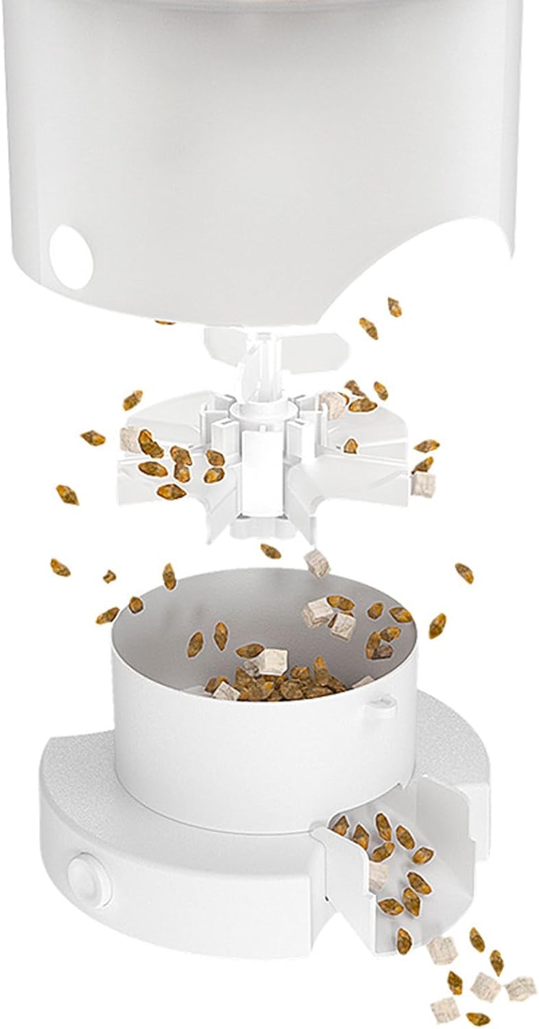 Smart Pet Feeder, Cat Dry Food Dispenser, 5L Capacity Timed Automatic Cat Feeder Pet Food Dispenser with Stainless Steel Bowl & Remote Control and Dogs