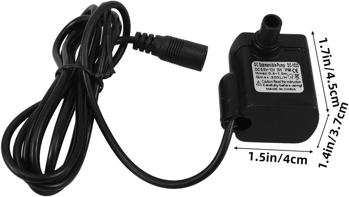 FAVOMOTO Mini Submersible Dc Water Pump 4.5v-12v Silent Brushless Fountain Pump for Aquarium Fish Tank and Pet Water Fountain Outdoor Use