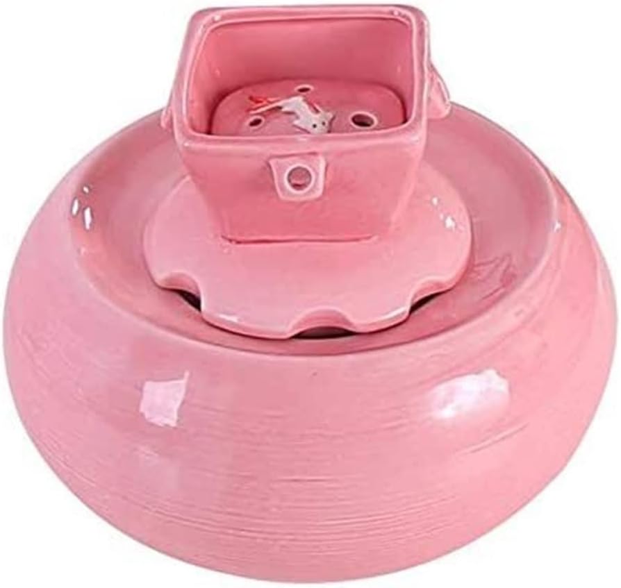 Fountain Pet Drinking Fountain for Dog and Cat Automatic Circulation Cat Water Dispenser Pet Supplies Flowing Water with Live Water Basin Pet Supplies Pet Water Dispenser (Color : Pink)