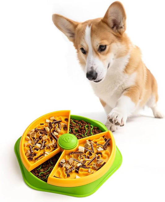 Slow Feeder Dog Bowls,Double Layer Anti-Choking Puzzle Dog Food Bowls, Non-Slip Interactive Puzzle Feeder, Interactive Feeding Slow Down Eating, Suitable for Small/Medium/Larger Dogs