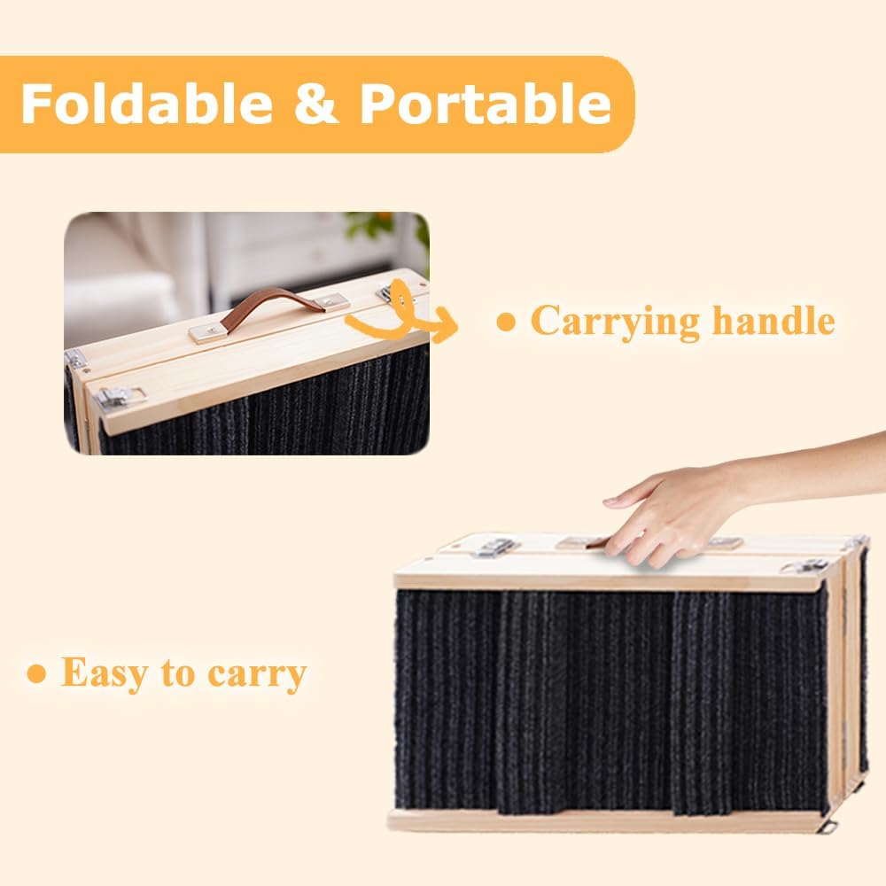Adjustable Dog Ramp, Portable Folding Pet Ramp, 32" Long Wooden Pet Ramp for Bed with Non-Slip Traction Mat for Small Dogs, Dog Climbing Ladder for Sofa, Bed, Couch,Car(LGPT1,Gray)