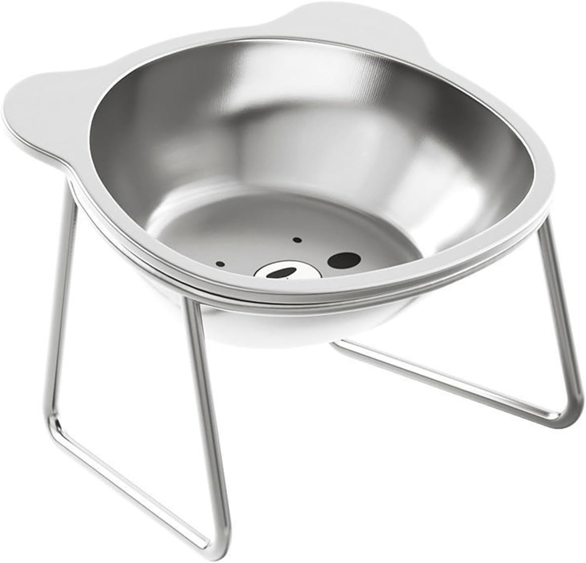 Elevated Cats Bowl Stainless Steel Food with Metal Stand Beard Friendly, Raised Food Water Dish for Dog Elevated Beard Friendly