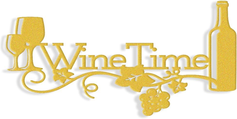 XORT Metal Wine Bar Sign, Metal Wine Signs Kitchen Wall Decor Home Restaurant Bar(Gold).