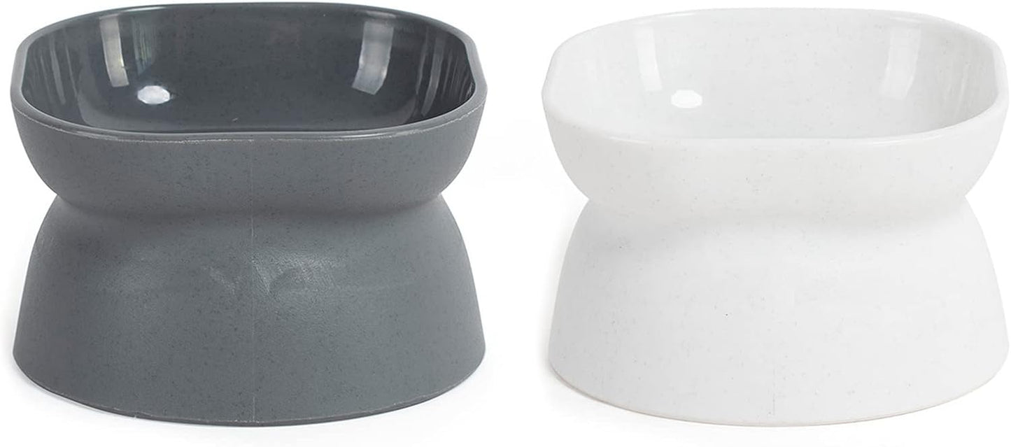 Cats Bowl Food Bowls Non Slip Dog Dish Pet Food Stress Relief Puppy Feeder Bowl with 10° Raised Stand Pet Feeding for for Dogs Elevated