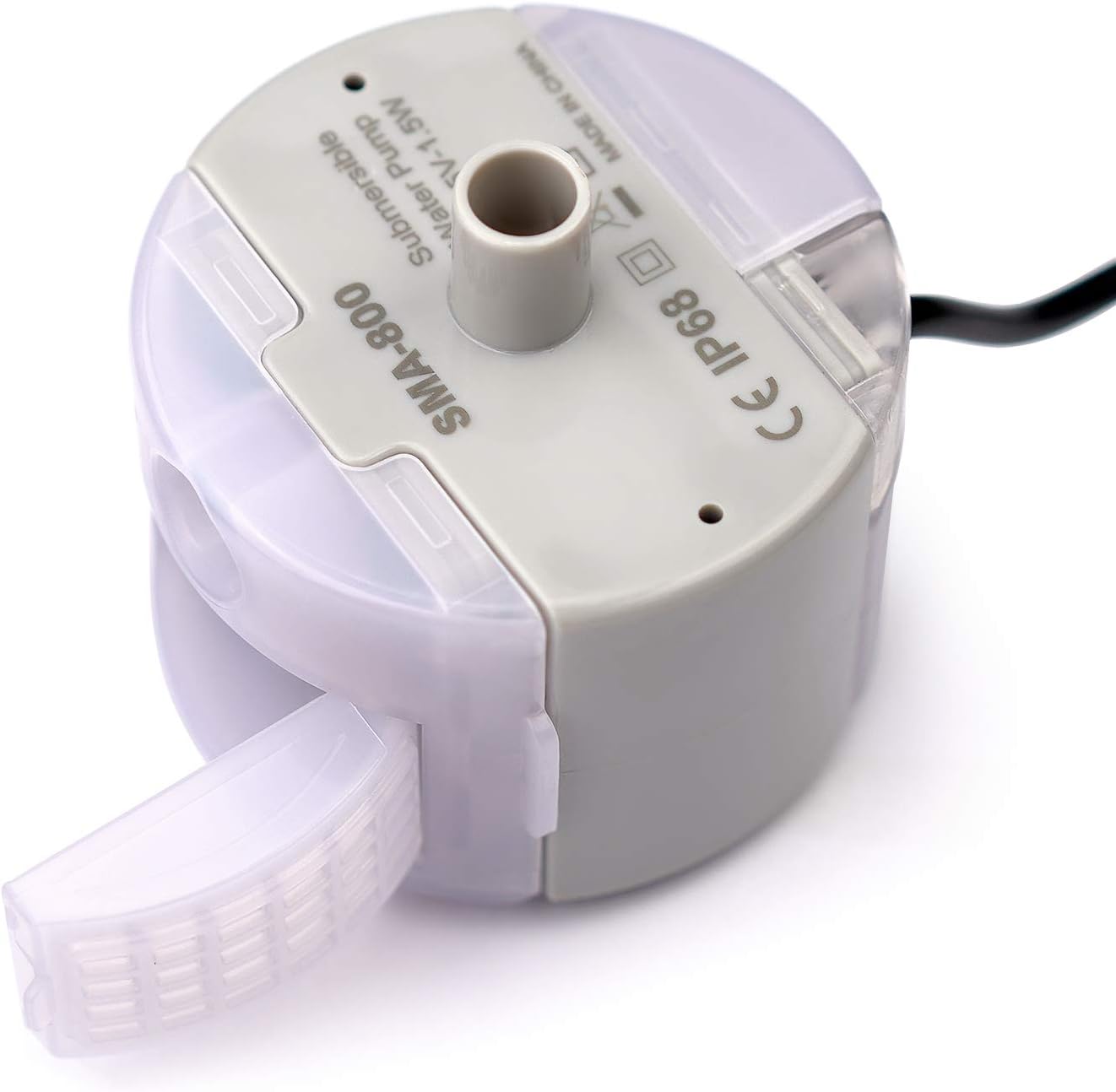 Water Fountain Pump for Stainless Steel Cat Drinking Fountain, Ultra Quiet Long Lifespan Replacement Round Pump with USB Cable, LED Lights