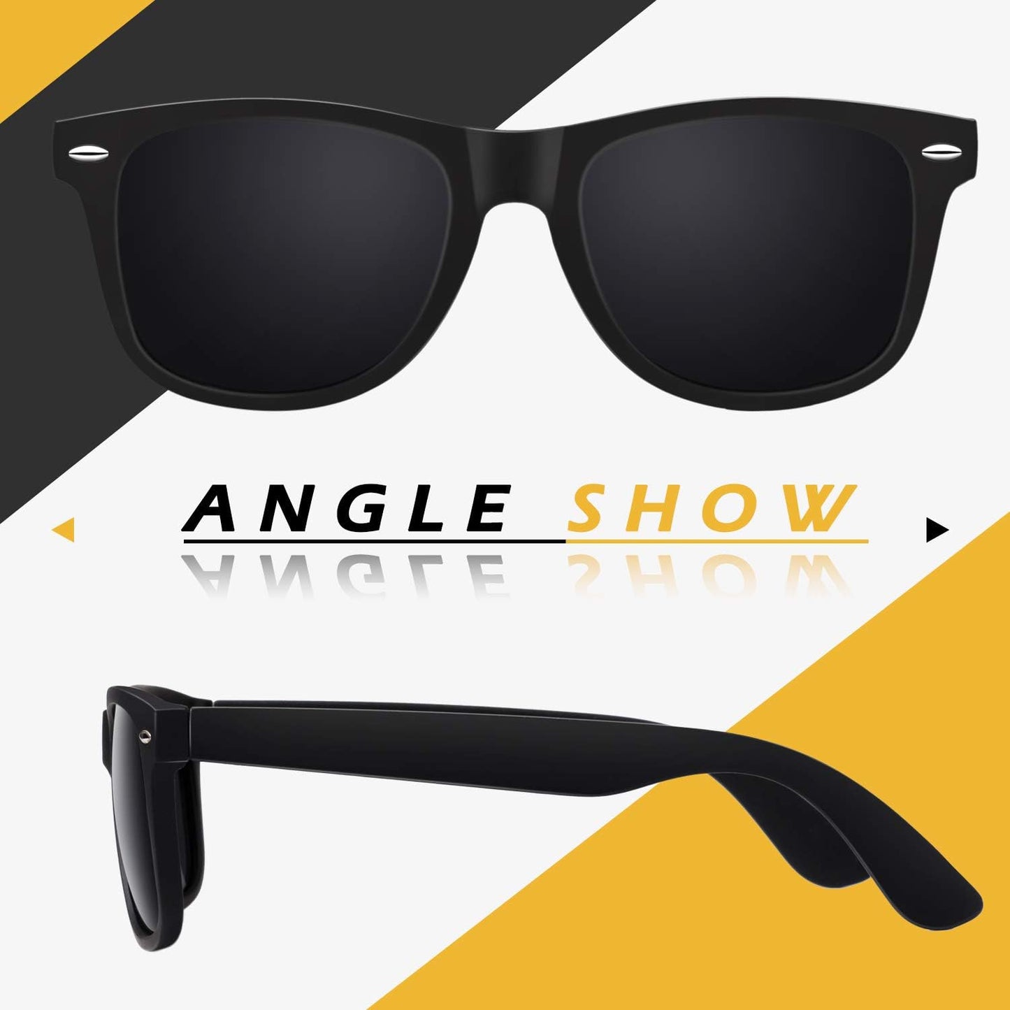 LINVO Polarized Sunglasses for Men Womens Driving Sun glasses Shades 80's Retro Style Design Square