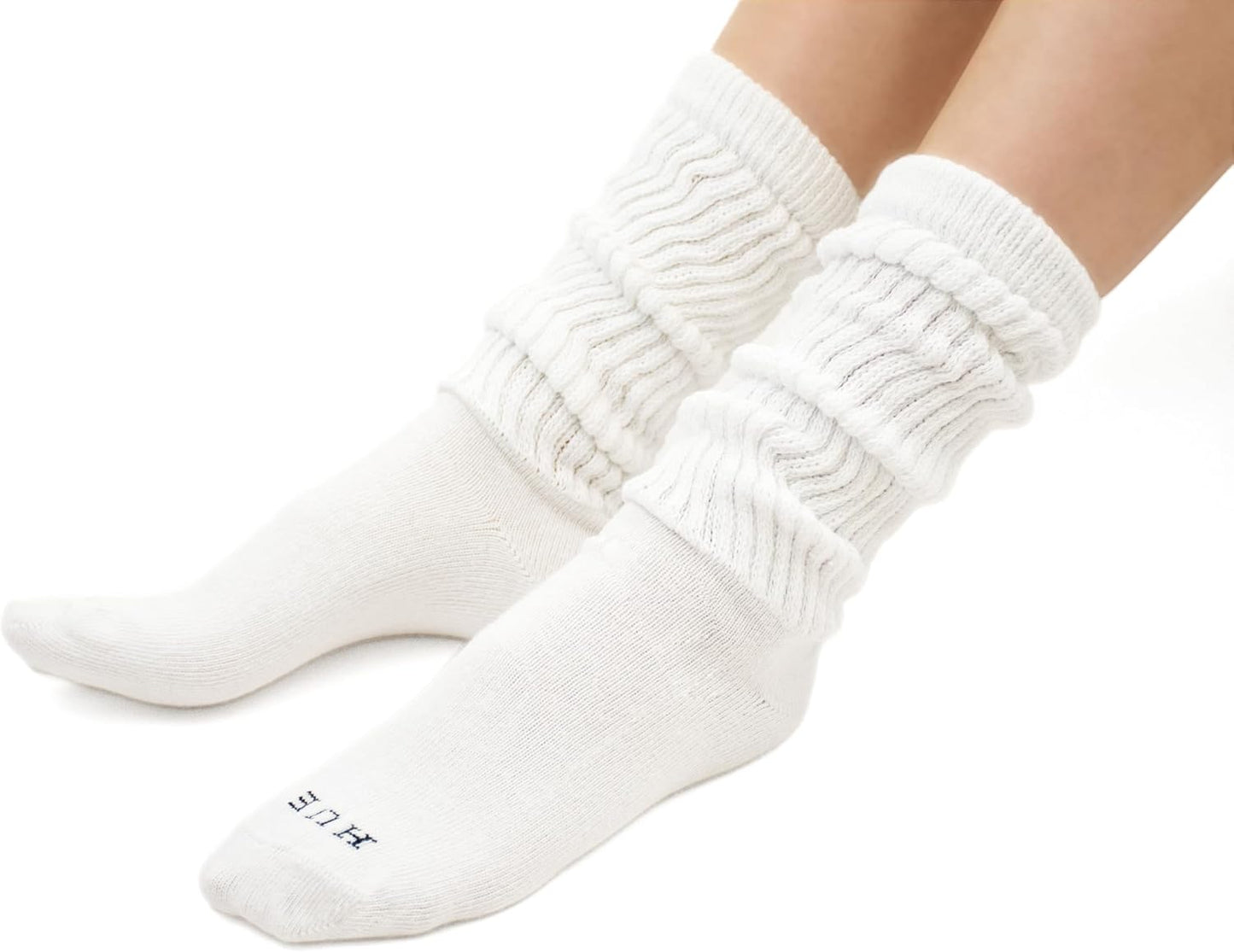 HUE Women’s Slouch Socks Crew Boot Chunky Ribbed Cotton Scrunch