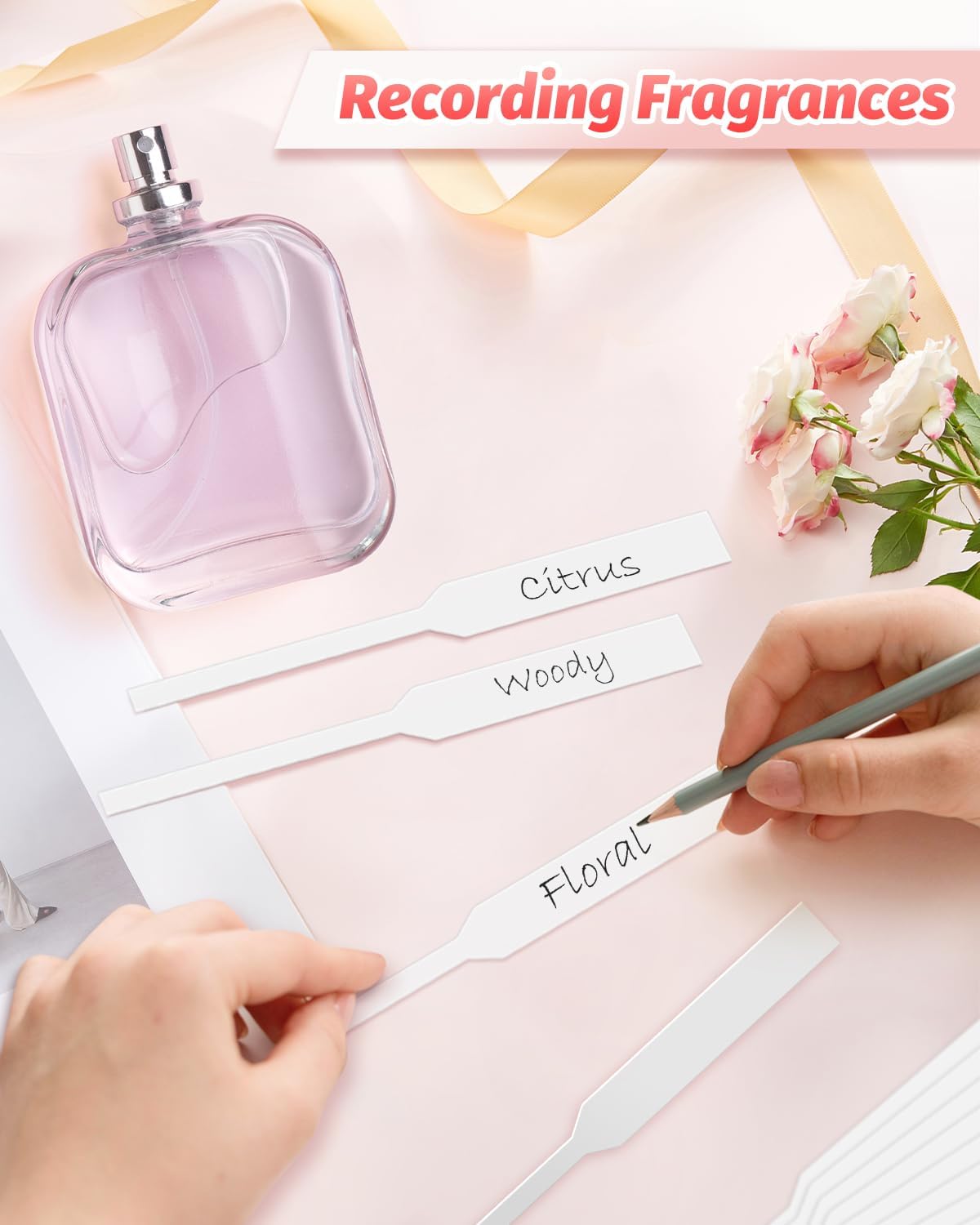 250/500/1000/2500 Pieces Perfume Tester Strips, Disposable Fragrance Test Strips, Pure White and Strong Absorbent, Fragrance Blotter Strips, Scent Strips, for Fragrances Essential Oils Spice