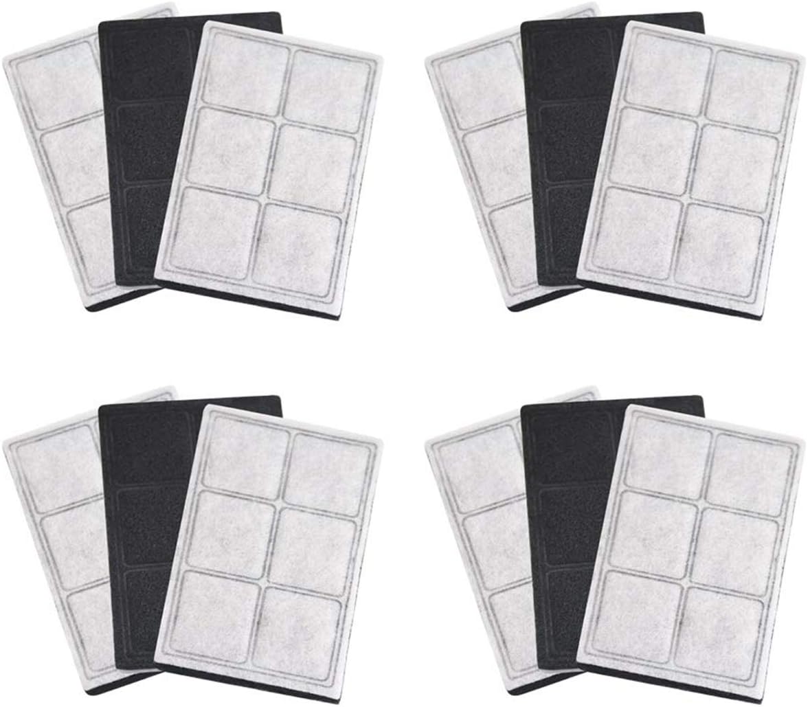 Water Fountain Filters Compatible Replacement for Drinkwell Platium Pet Dog Cat Fountain Premium Charcoal Filters 12 Pack
