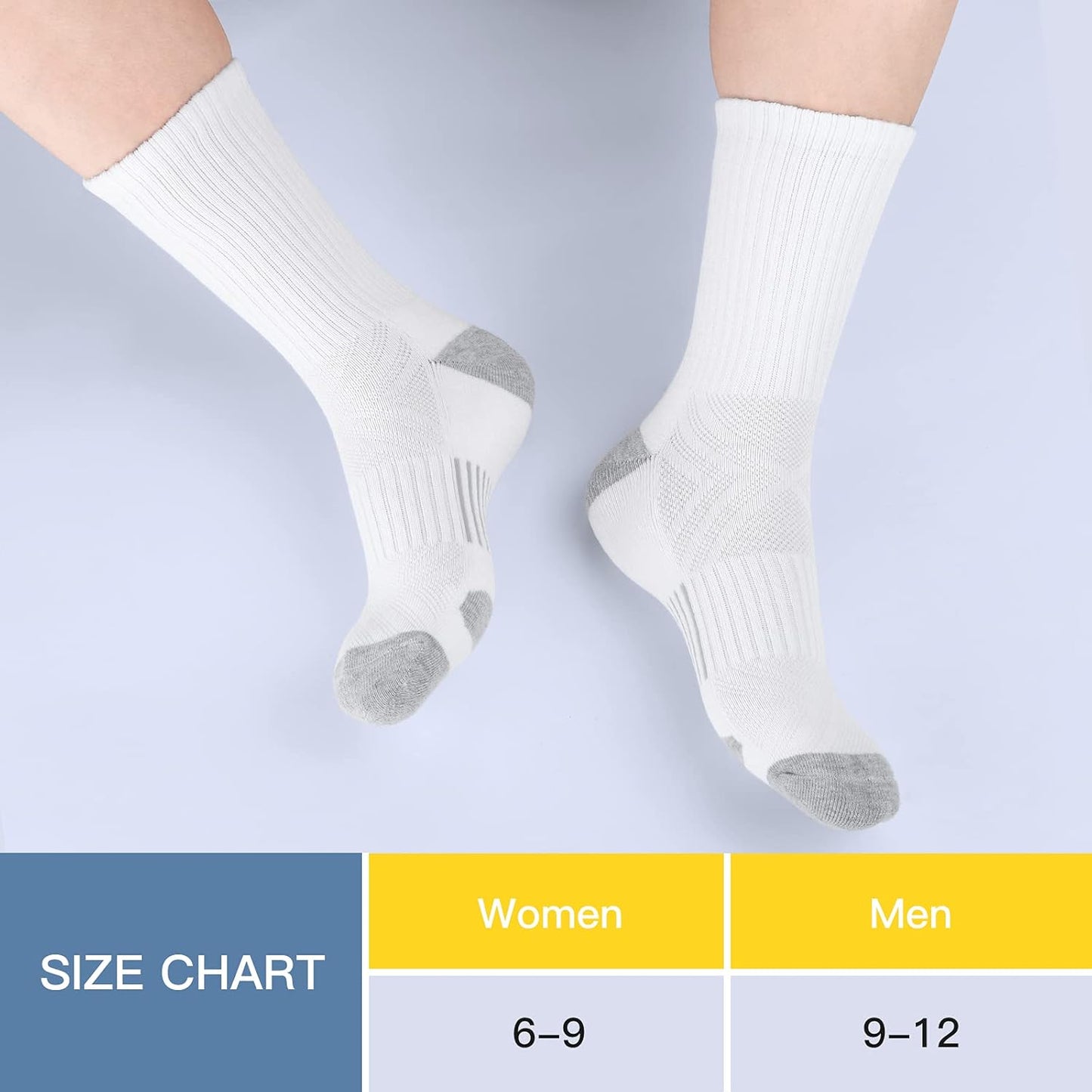 Felicigeely Athletic Crew Socks Cushion Running Socks Performance Breathable Sports Socks for Men