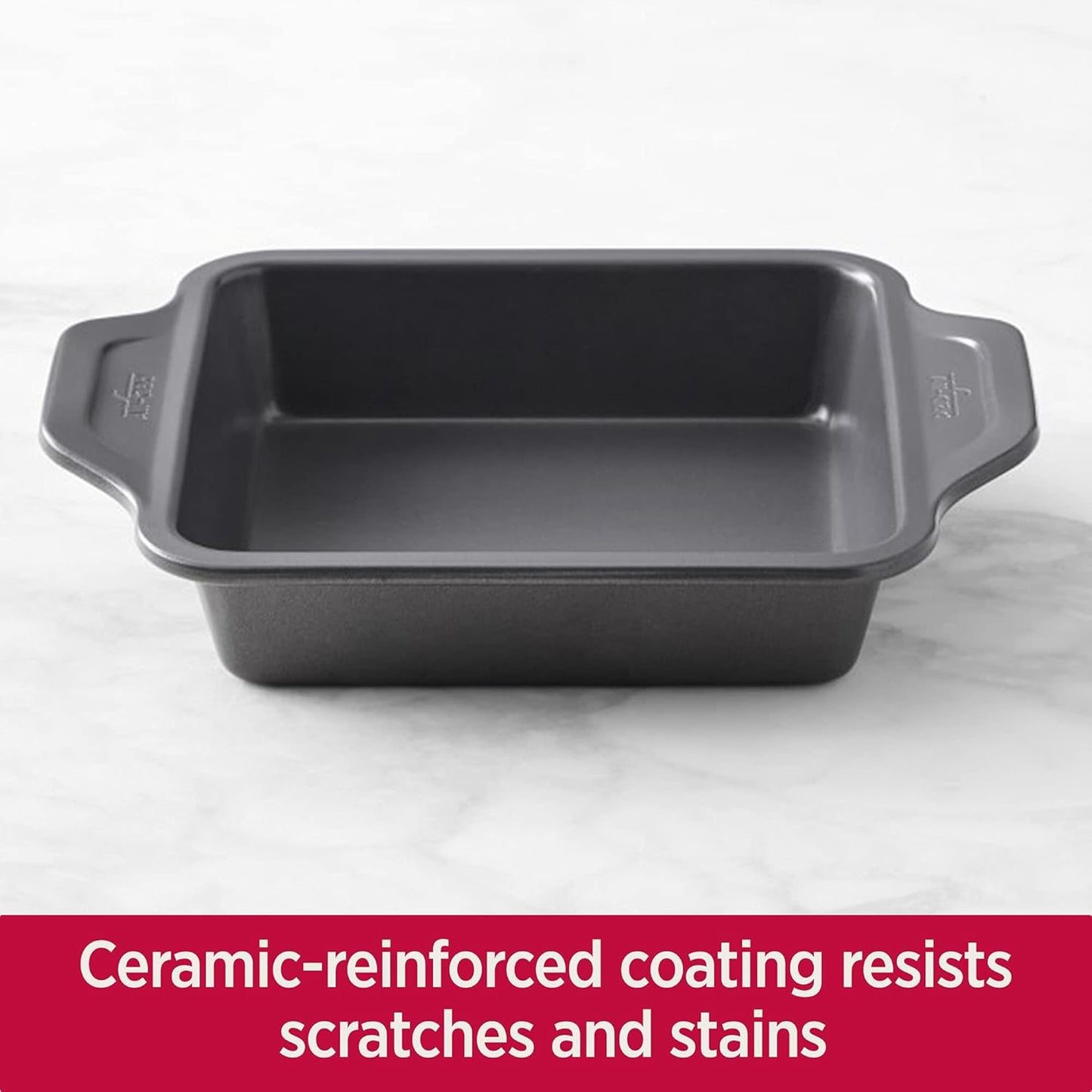 All-Clad Pro-Release Nonstick Square Baking Pan 8x8 Inch Oven Safe 450F Half Sheet, Cookie Sheet, Muffin Pan, Cooling & Baking Rack, Round Cake Pan, Loaf Pan, Baking Pan Grey