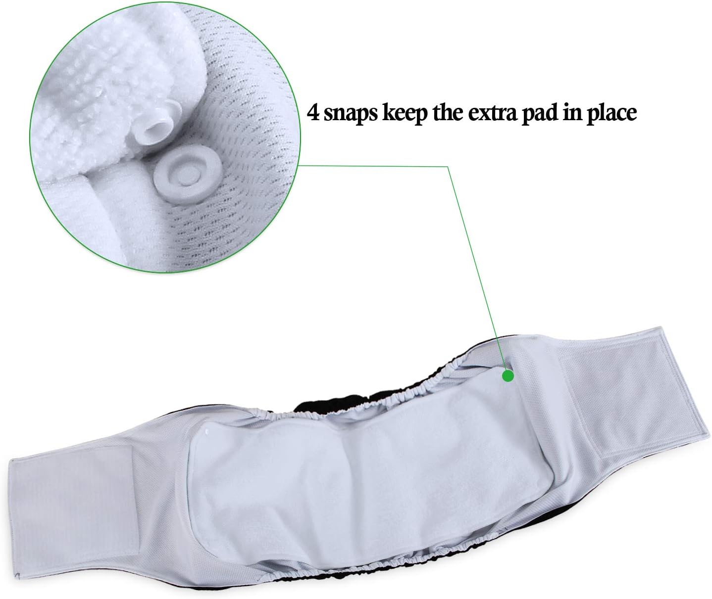 Teamoy Male Dog Diaper Pads, Reusable Dog Belly Band Liner Pads(Pack of 6), XXL