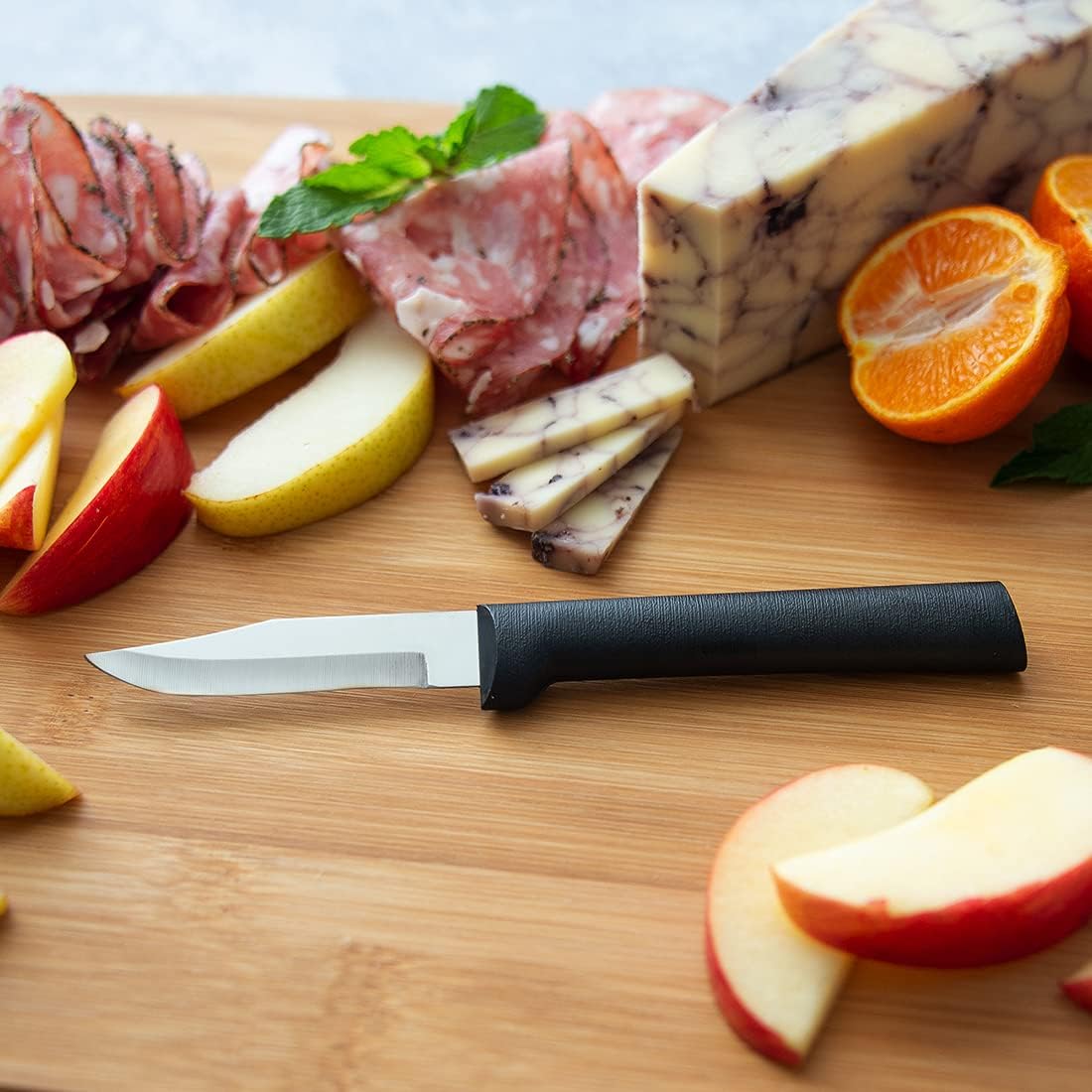 Rada Cutlery Peeling Paring Knife (W202), 2.5" Stainless Steel Blade, Black Handle, Pack of 2