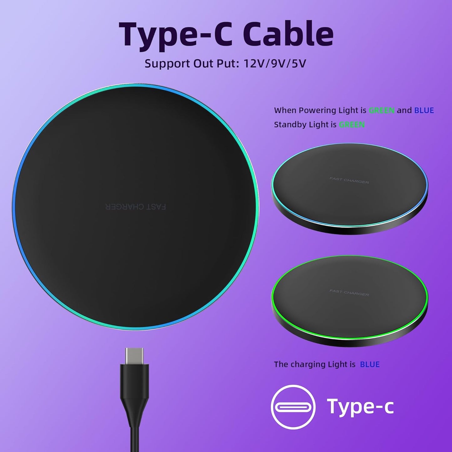 Wireless Charger Compatible with iPhone 17 16 15 14 13 12 11 Pro Max/Mini/Plus/XR/X/8, 15W Max Fast Wireless Charging Pad Mat for Samsung Galaxy S23/S22/S21/S20/S10, Galaxy Buds