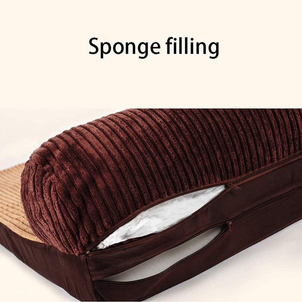 Pet Soothing Bed 2 Pillow Designs Soothing Pet Spine Relaxing Muscles Sponge Dog Pad Non-Slip Detachable Design Dog Sofa (Medium)